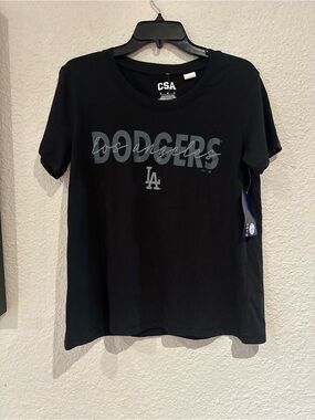 CSA Los Angeles Dodgers Black Logo Short Sleeve Tee